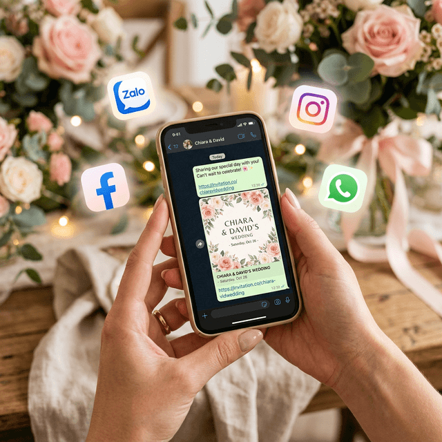 Cách Gửi Thiệp Cưới Online Qua Zalo, Facebook Đơn Giản Nhất