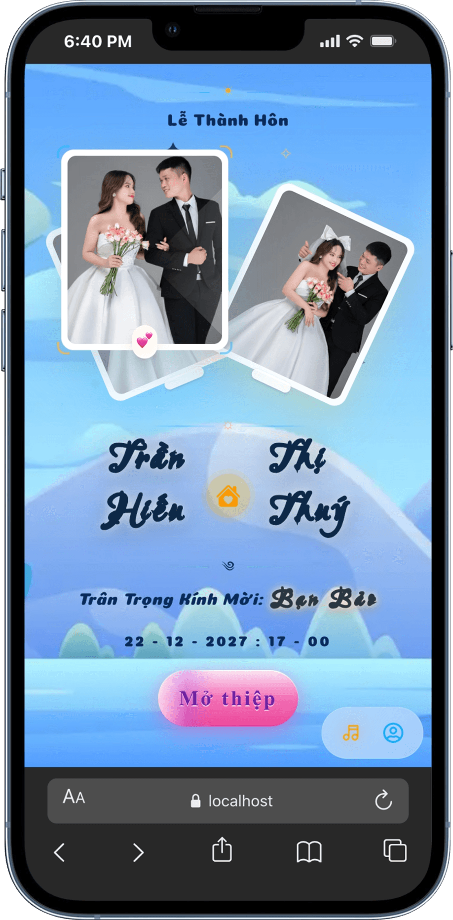 Thiệp cưới Mây Xanh Hạnh Phúc - Ảnh 1