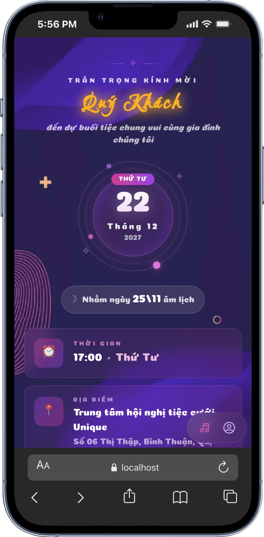 Thiệp cưới Dạ Tiệc Ánh Tím - Ảnh 2
