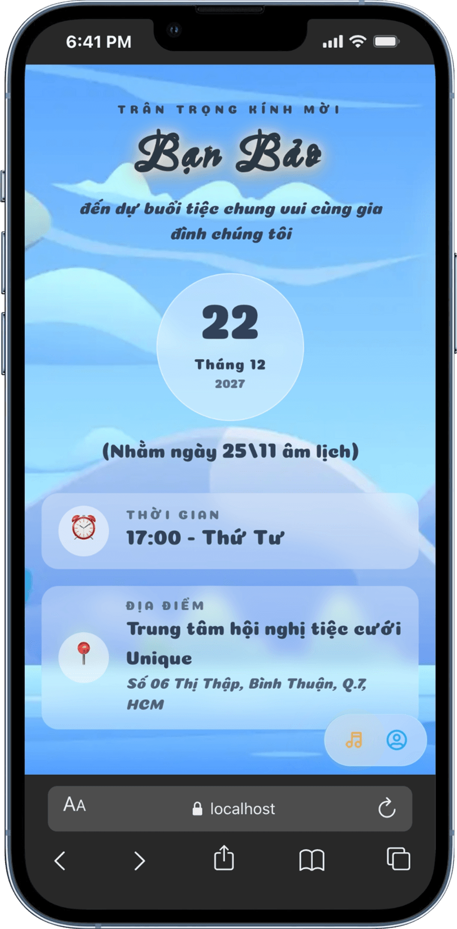 Thiệp cưới Mây Xanh Hạnh Phúc - Ảnh 2