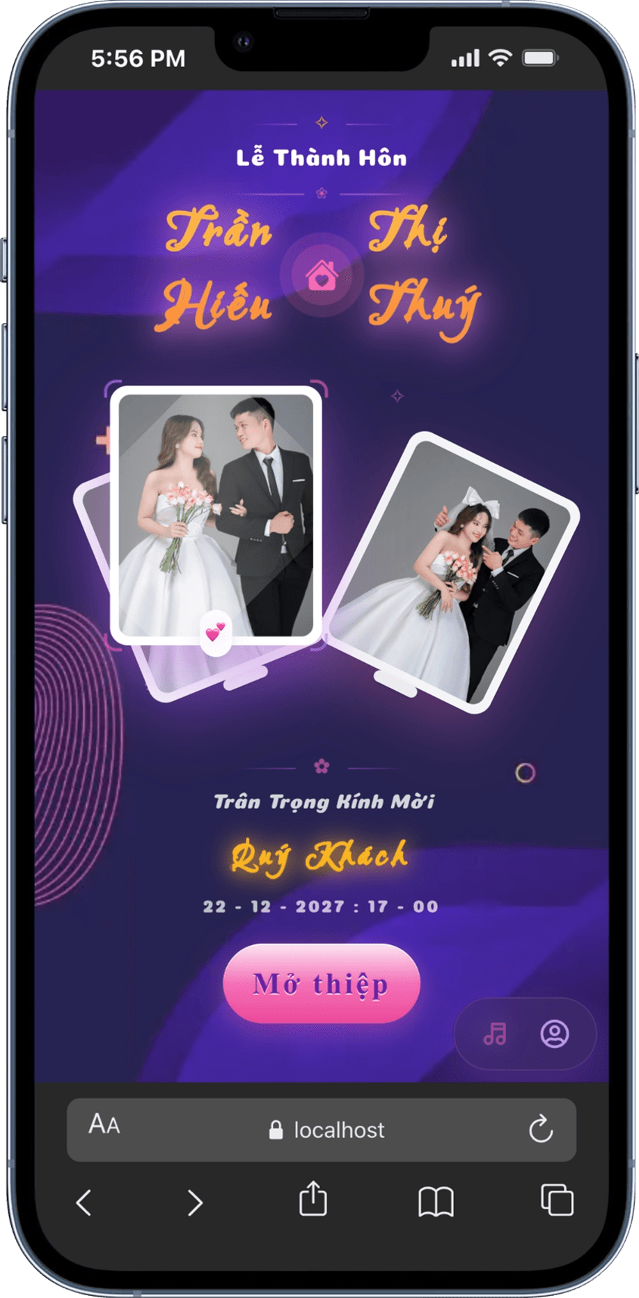 Thiệp cưới Dạ Tiệc Ánh Tím - Ảnh 1