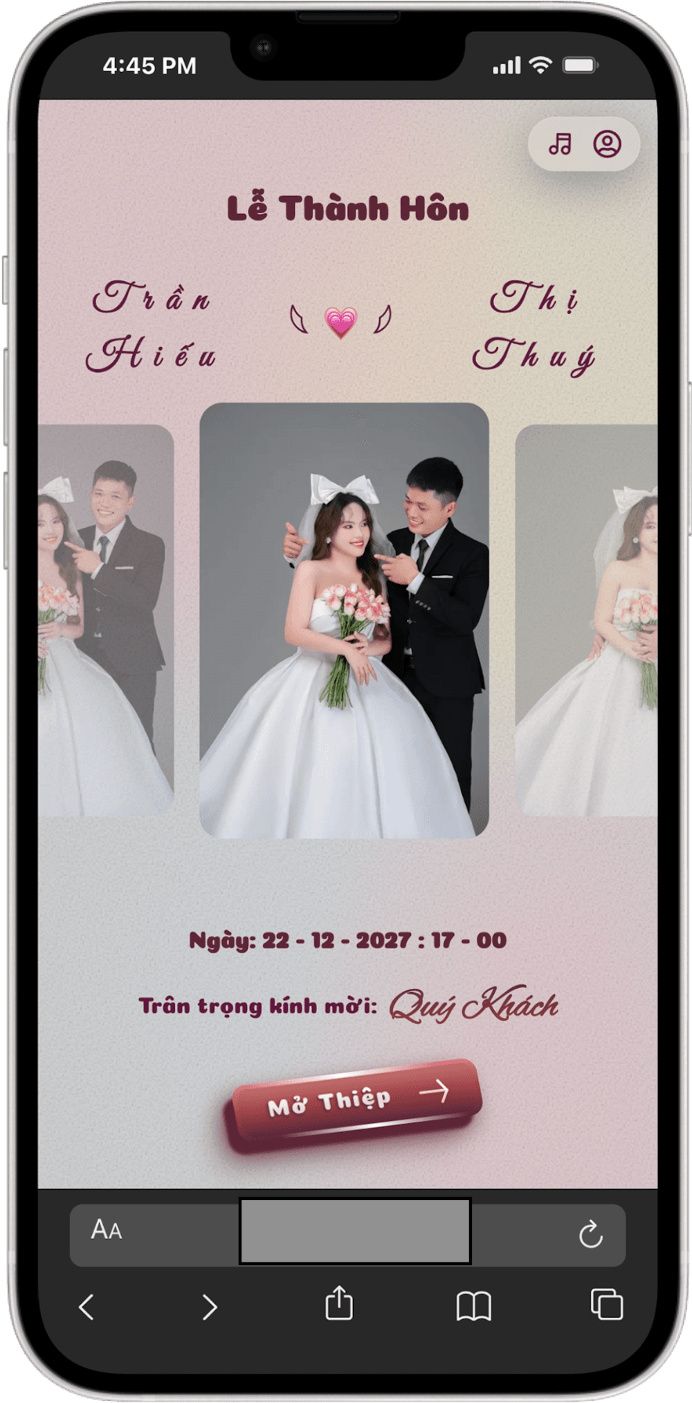 Thiệp cưới Hồng Duyên - Ảnh 1