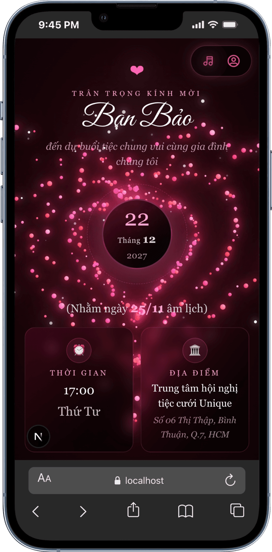 Thiệp cưới Tâm Hồng Dạ Vũ - Ảnh 2