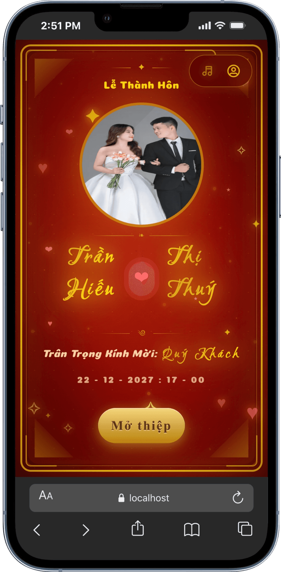 Thiệp cưới Hỷ Sự Kim Son - Ảnh 1